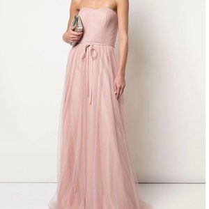 Marchesa Notte Bridesmaids Strapless Tulle Long Bridesmaid Gown